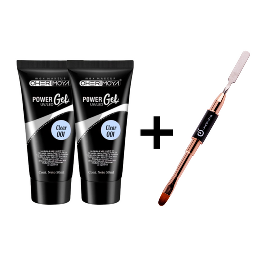 Kit 2 Powder Gel + Pincel Polygel