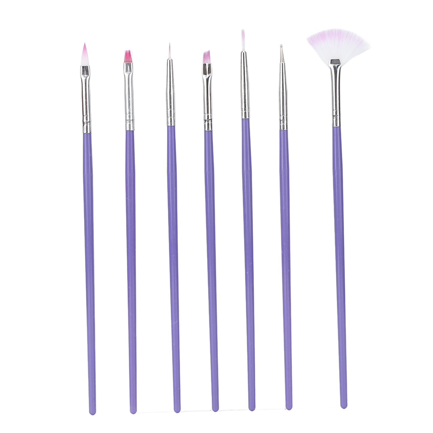 Set de 7 Pinceles Morados para Uñas